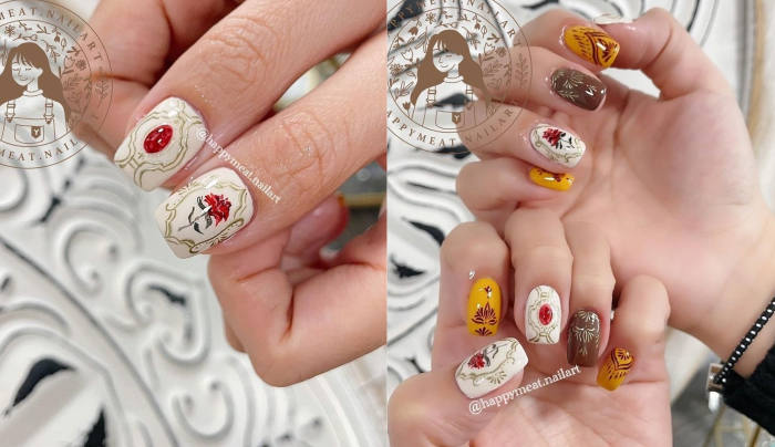 秋冬美甲_秋冬指甲_顯白秋冬美甲.